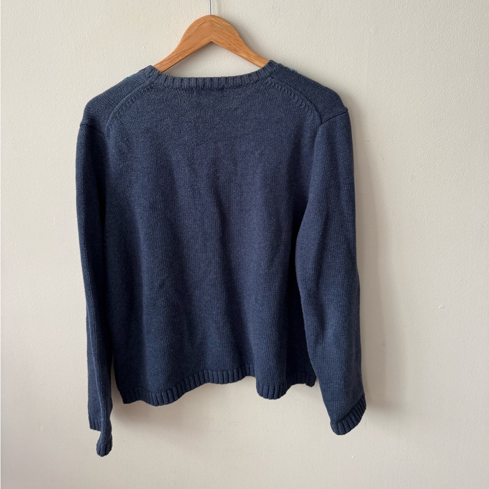 SOLD—Vintage Eddie Bauer Navy Floral Cardigan - Picture 8 of 8